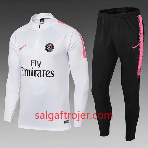 PSG Sweatshirt Dragt Hvid 2018-2019 PSG Sweatshirt Dragt Hvid 2018-2019